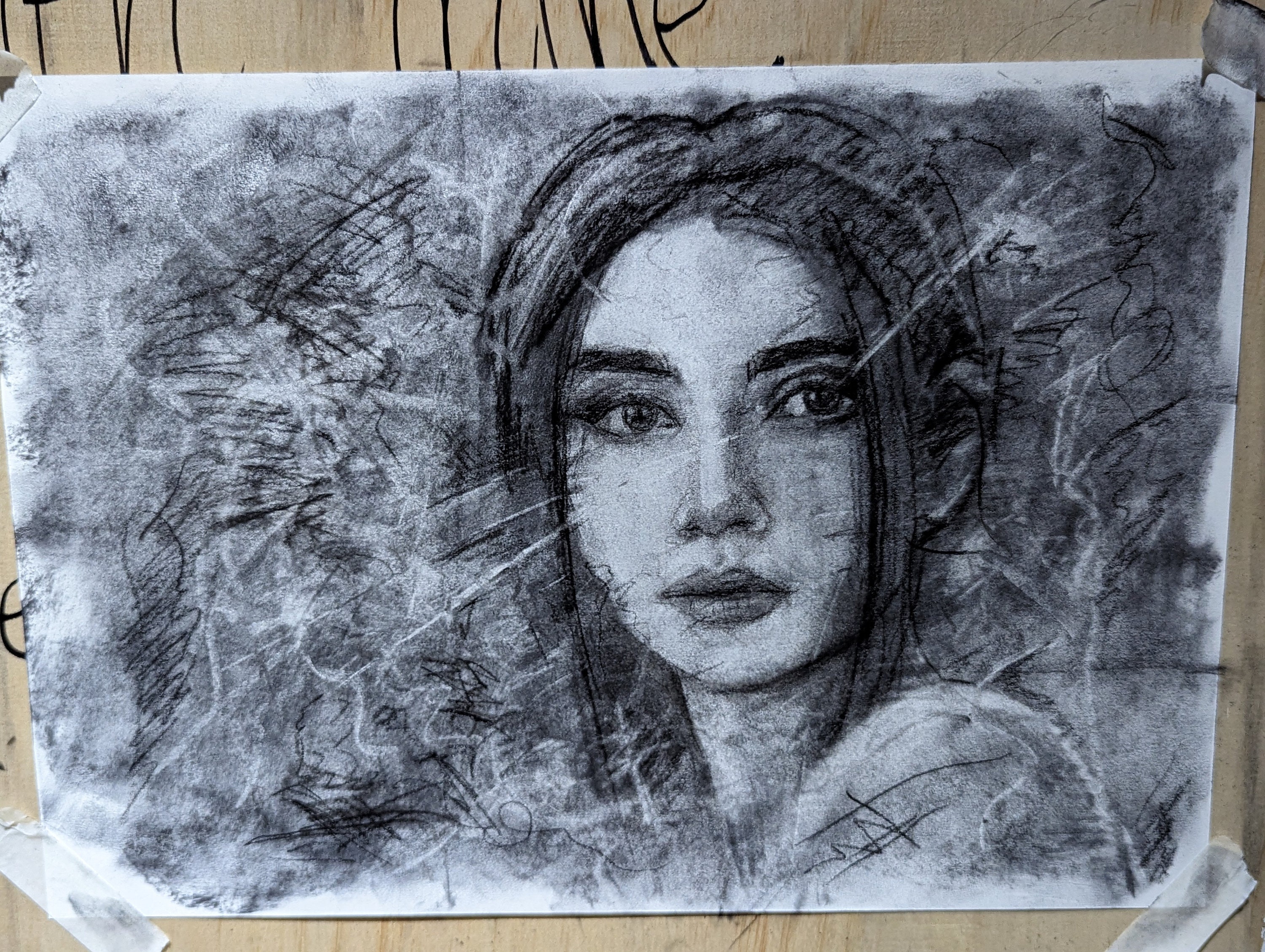 Charcoal Drawing, Original Drawing, Pencil Art, Drawing of a Girl, Wall Art  Drawing, Original Sketch, by Josh Carte, Charcoal Art, Unique