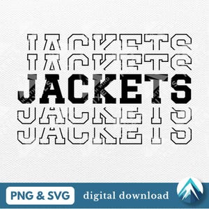 Download digital de jaquetas, arquivos PNG e SVG, fundo transparente, fonte College Varsity com fade out, mascote de time esportivo, camisa de torcida