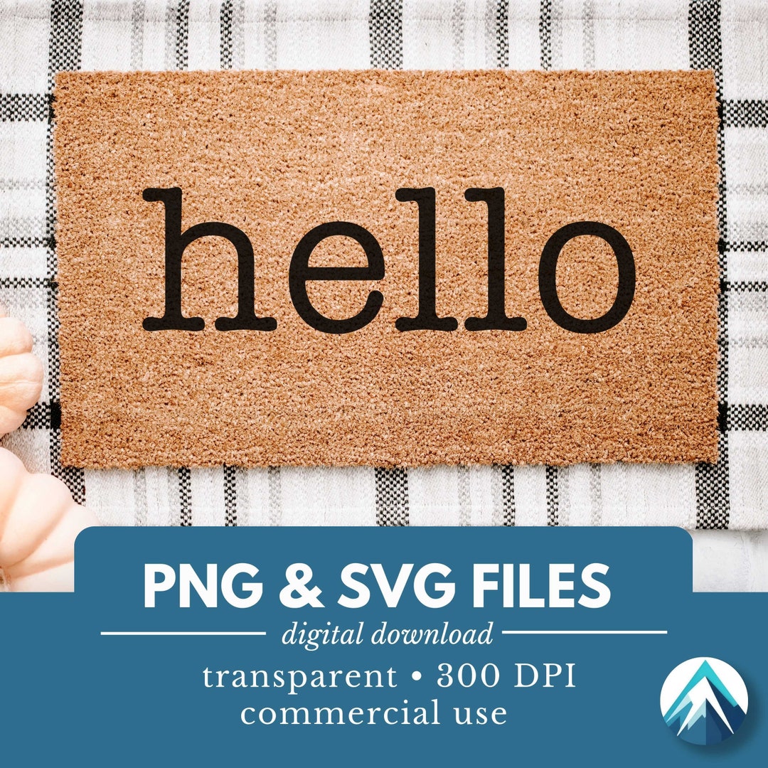 Hello Digital Download, PNG and SVG Files, Simple Design Clipart ...
