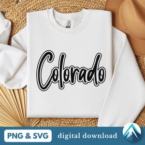 Téléchargement numérique du Colorado, fichiers PNG et SVG, fond transparent, contour graffiti, fierté de l'État du Colorado, pour t-shirts et sweat-shirts