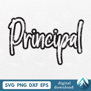 Schoolhoofd met graffiti lettertype digitale download, Svg Png Dxf Eps-bestanden, gelaagde, uitgesneden letters, voor schooldirecteuren, stickers, sweatshirts