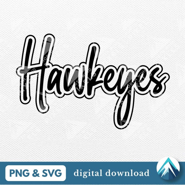 Descarga digital de Hawkeyes, archivos PNG y SVG, fondo transparente, fuente de grafiti, efecto de pegatina, para sublimación, máquinas de corte