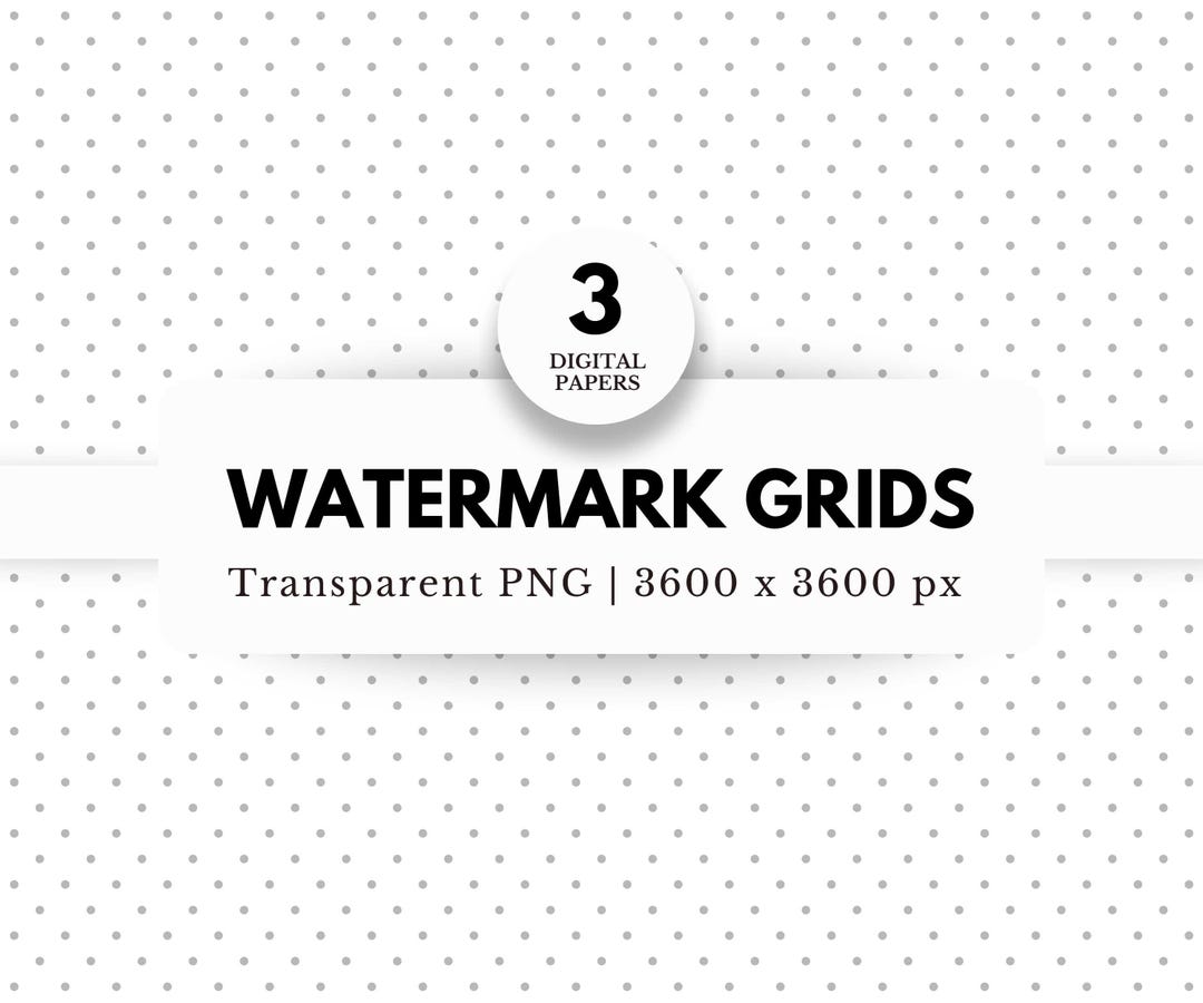 3 Dot Watermark Grids With Transparent Background, PNG Files, Digital ...