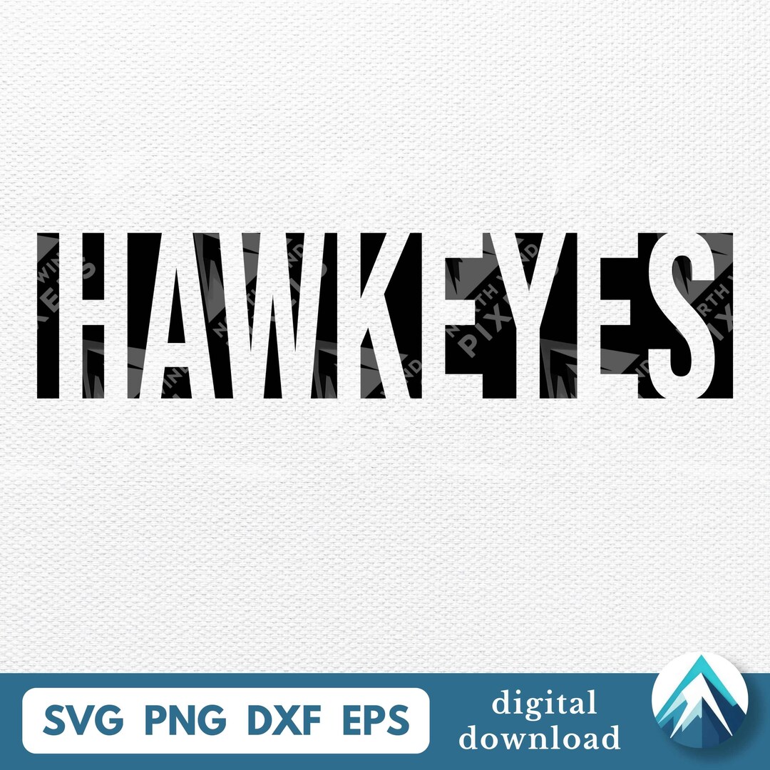 Hawkeye Letters Stencil Hawkeyes Digital Download, Svg Png Dxf Eps, Transparent Files ...