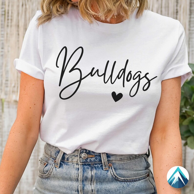 Bulldogs Digital Download, PNG and SVG Files, Small Heart, Clip Art ...