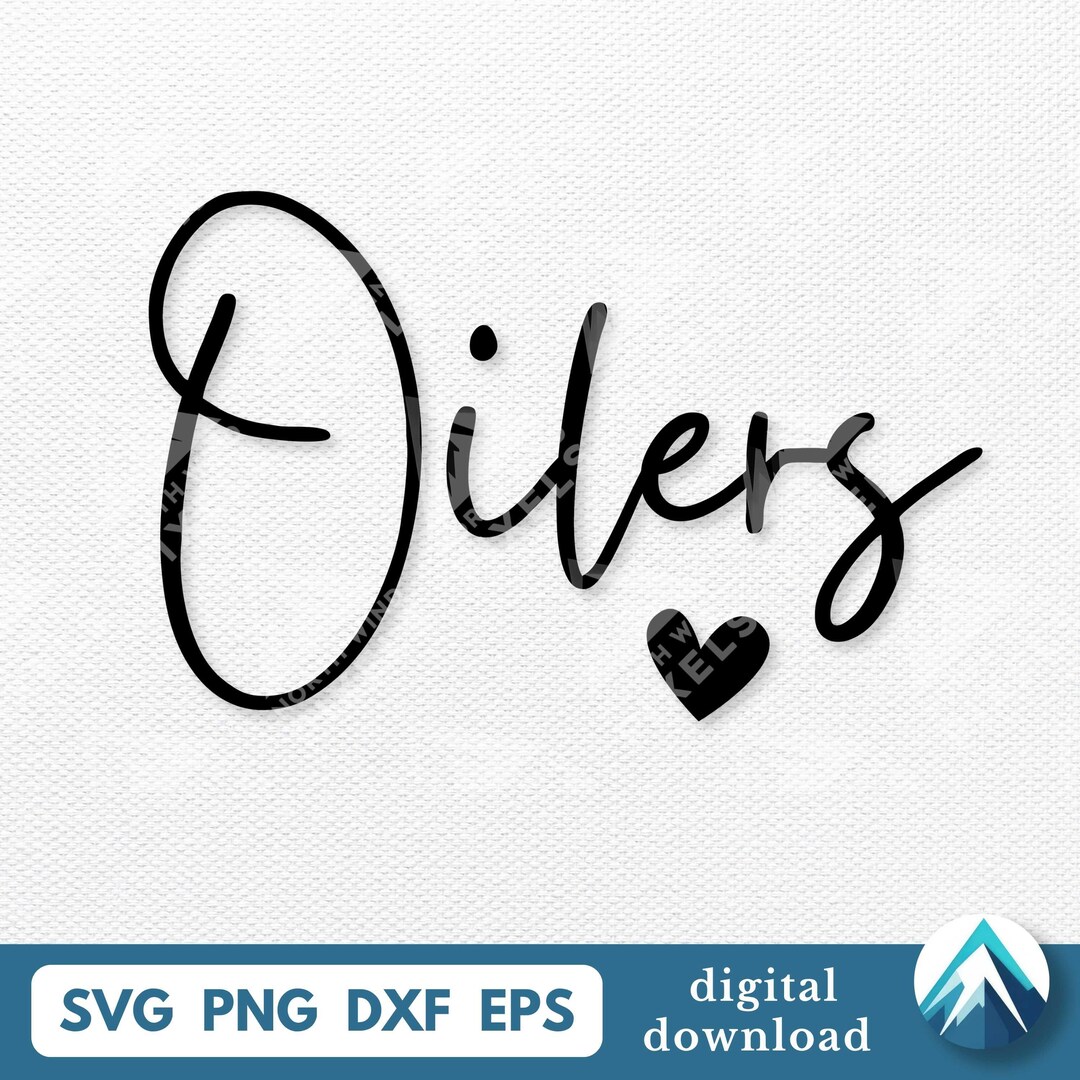 Oilers With Heart Digital Download, Svg Png Dxf Eps Files, Small Pretty ...