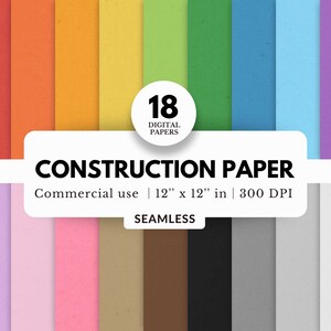 18 documenti digitali di carta da costruzione, texture senza soluzione di continuità, 12x12, download JPG, sfondi stampabili, per la scuola, bambini, insegnanti, aule