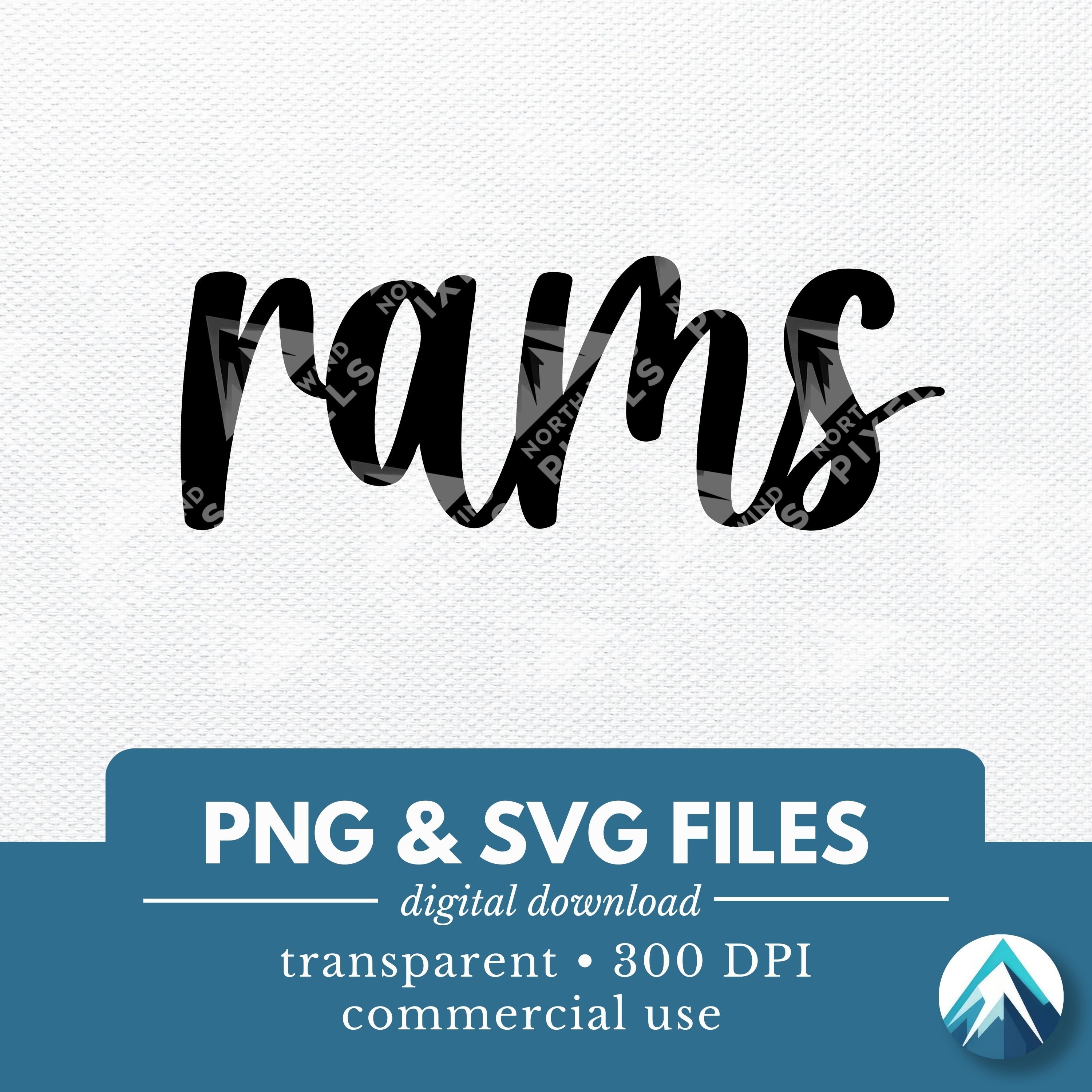 Rams Digital Download, PNG and SVG Files, Clip Art With Transparent ...
