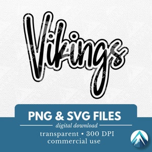 Vikings Digital Download, PNG- und SVG-Dateien, transparenter Hintergrund, Graffiti, Für Sport-Team-T-Shirts, Klassenmaskottchen, Schulgeist jubeln