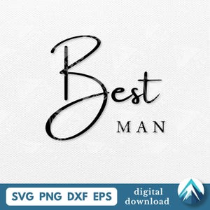 Download digitale del testimone dello sposo, file SVG PNG DXF EPS, calligrafia formale per matrimonio, clipart a strati, per inviti di matrimonio, camicie