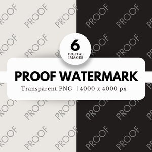 6 proefwatermerkrasters met transparante achtergrond, png-bestanden, digitaal papier, overlay voor fotografen, afdrukken, sjablonen en testmodellen