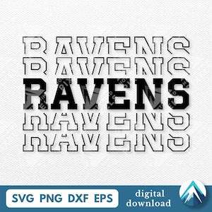 Download Digital Ravens, PNG Svg Dxf Eps, Fundo Transparente, Fonte College Varsity com Fade Out, Time Esportivo Escolar Infantil, Mascote