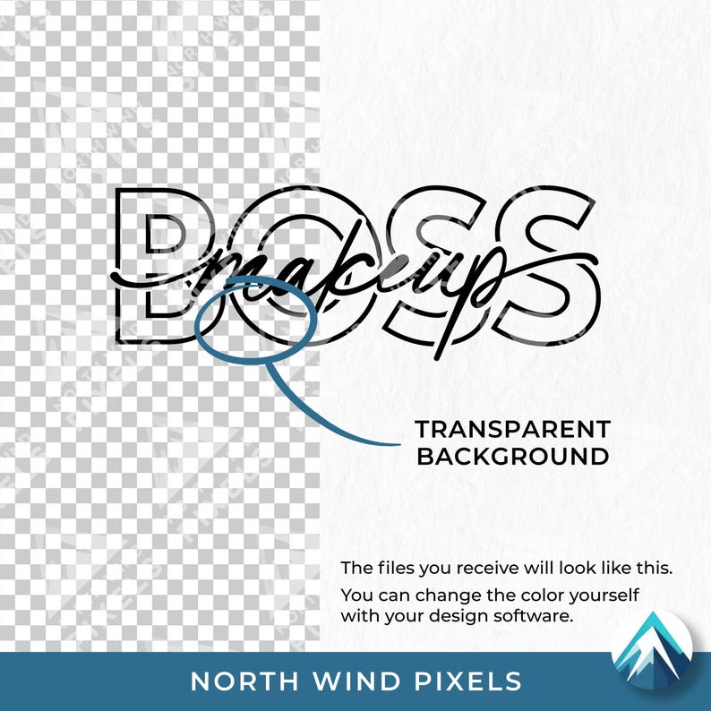Word Boss Script Svg Makeup Boss Digital Download, Svg Png Dxf Eps Files, Transparent With ...