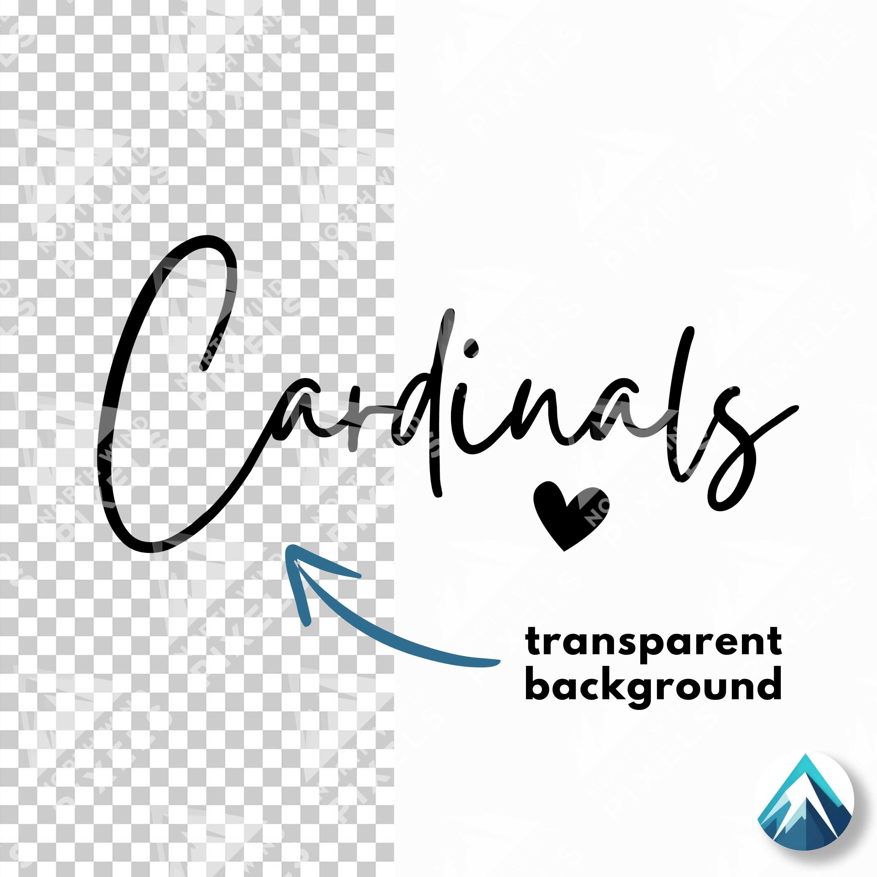Cardinals Digital Download, PNG and SVG Files, Small Heart, Clipart ...