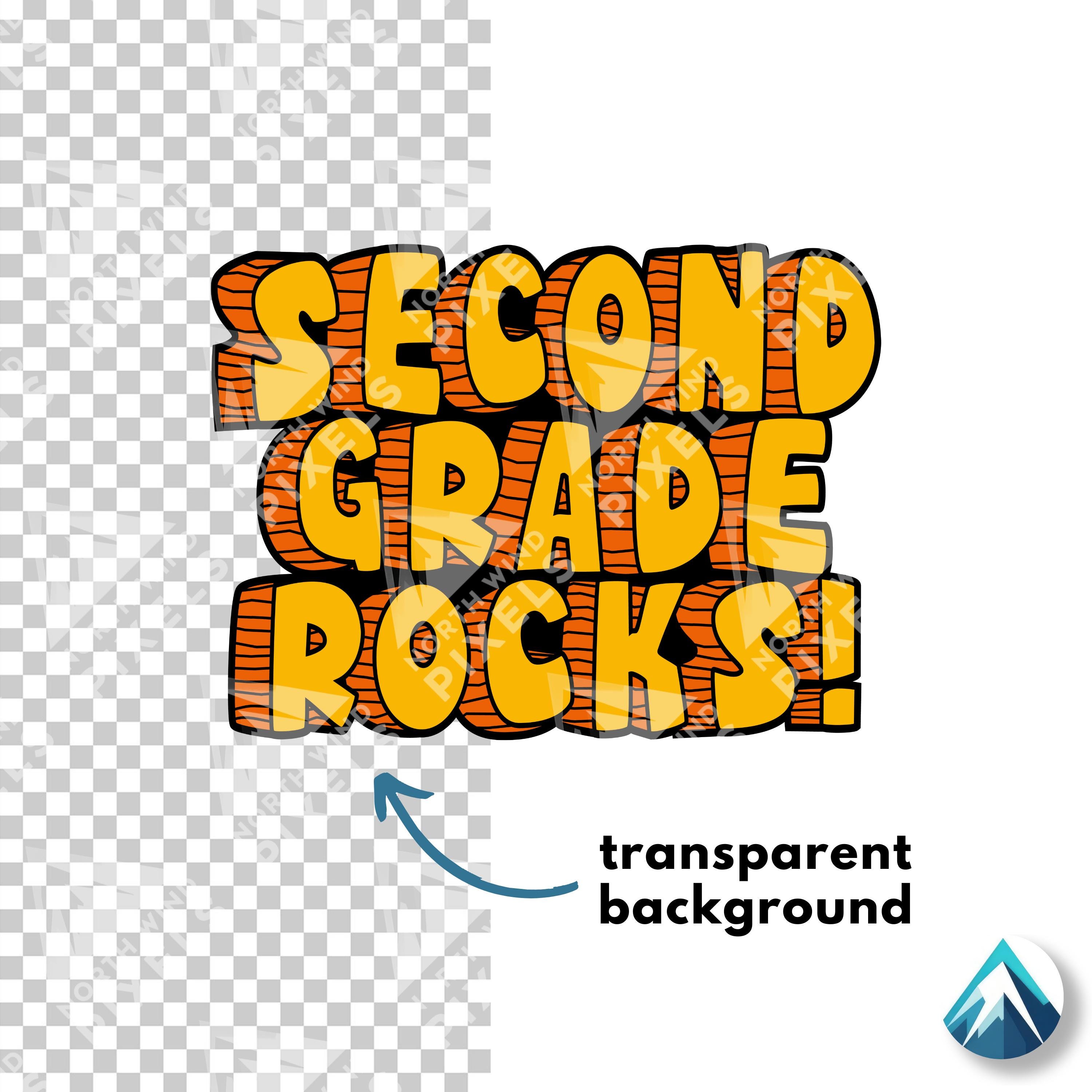 Second Grade Rocks Digital Download, PNG and SVG Files, Stone Age Font ...