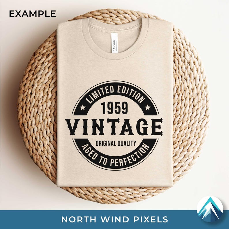 Vintage 1959 Birthday Digital Download, Svg Png Dxf Eps Files, Antique ...