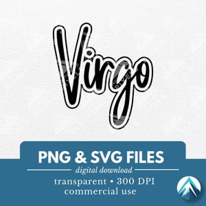 Maagd digitale download, SVG-bestand PNG, transparante achtergrond, graffiti-overzicht lettertype, sterrenbeeld, horoscoop, astrologie, voor shirts, illustraties
