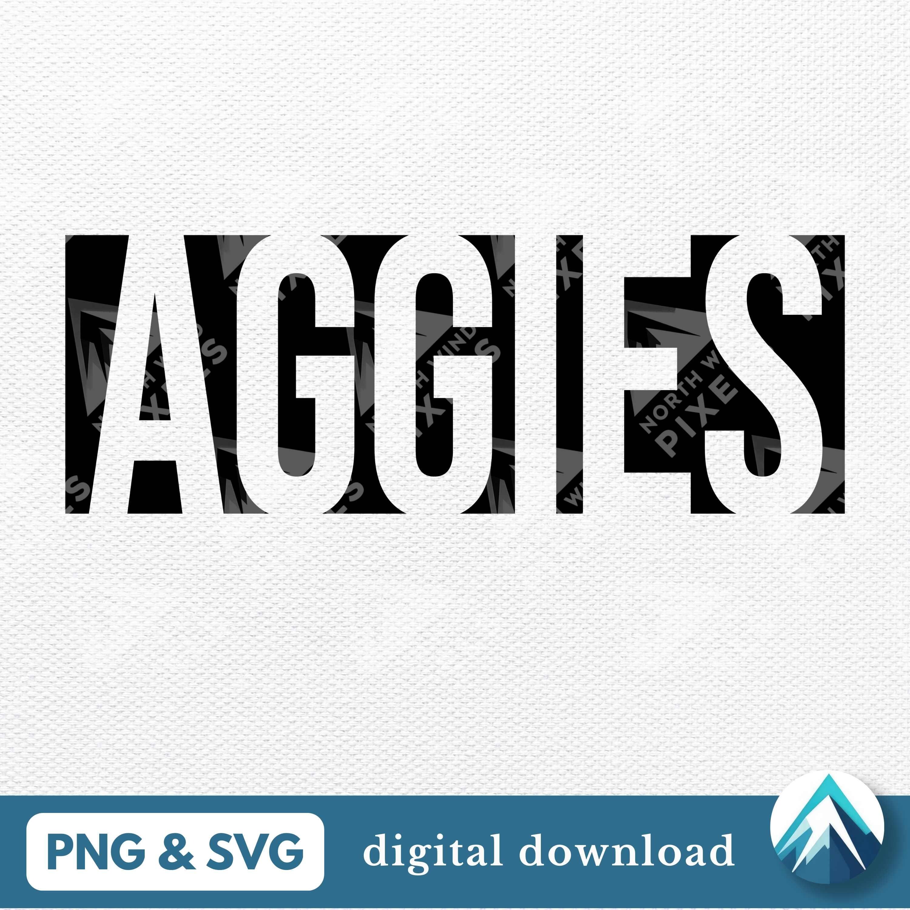 Stencil Aggies Digital Download, PNG and SVG Files, Transparent ...