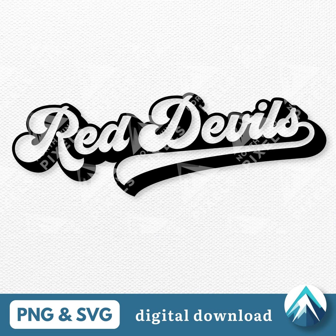 Sporty Red Devils Digital Download, PNG and SVG, Transparent Clipart ...