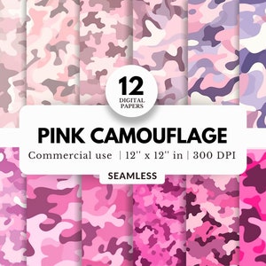 Hot Pink Camo Seamless Background Pattern Colorful Camouflage Digital Paper  Download Files -  Canada