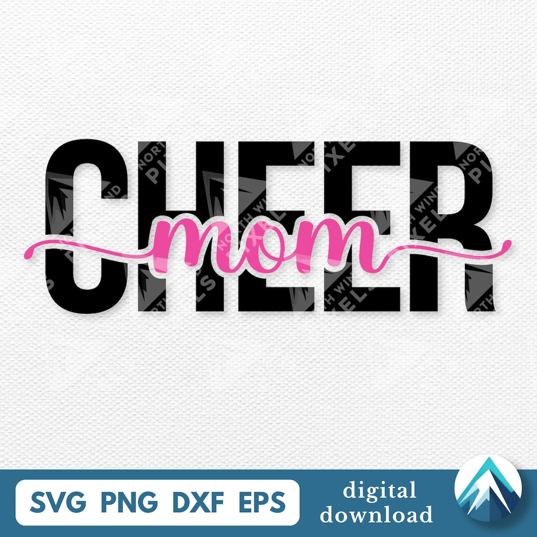 Cheer Mom Digital Download, Svg Png Dxf Eps Files, Transparent Clipart ...