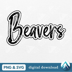 ビーバーズデジタルダウンロード、PNGおよびSVGファイル、透明な背景、グラフィティフォント、ステッカー効果、昇華転写用、シャツ、カッティングマシン
