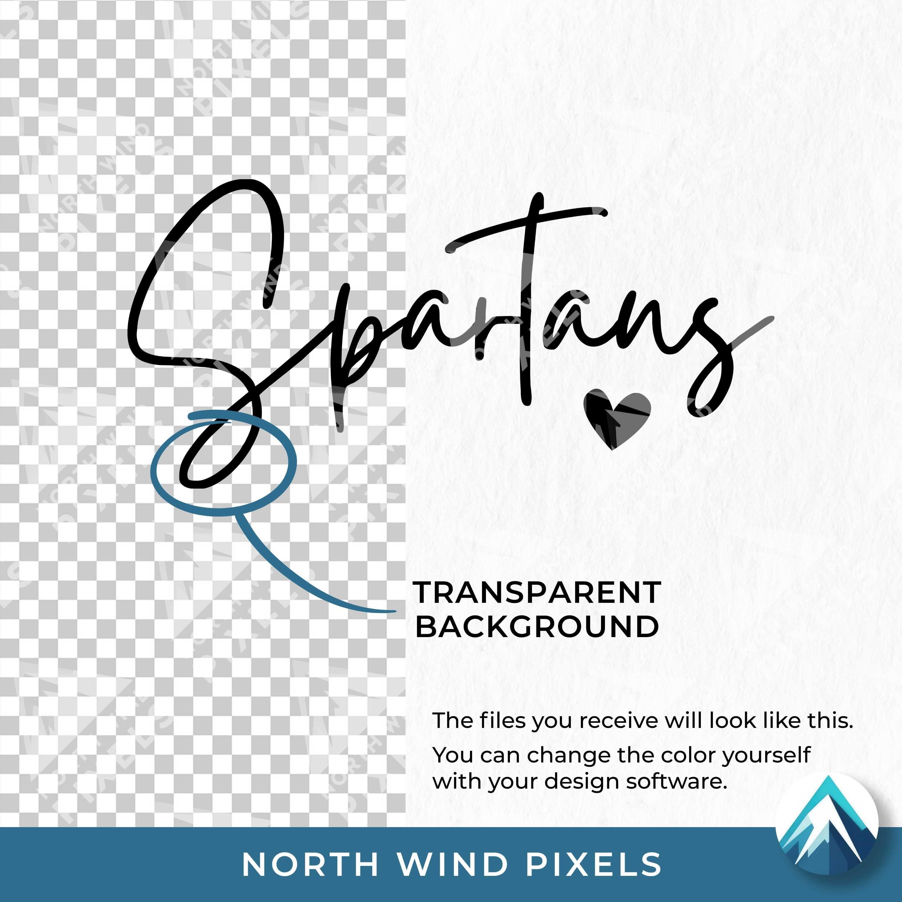Spartans Digital Download, Svg Png Dxf Eps Files, Cursive With Small ...