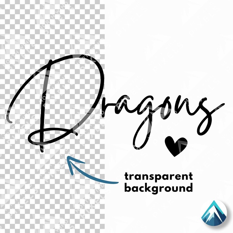 Dragons Digital Download, PNG and SVG Files, Cute Small Heart, Clipart ...