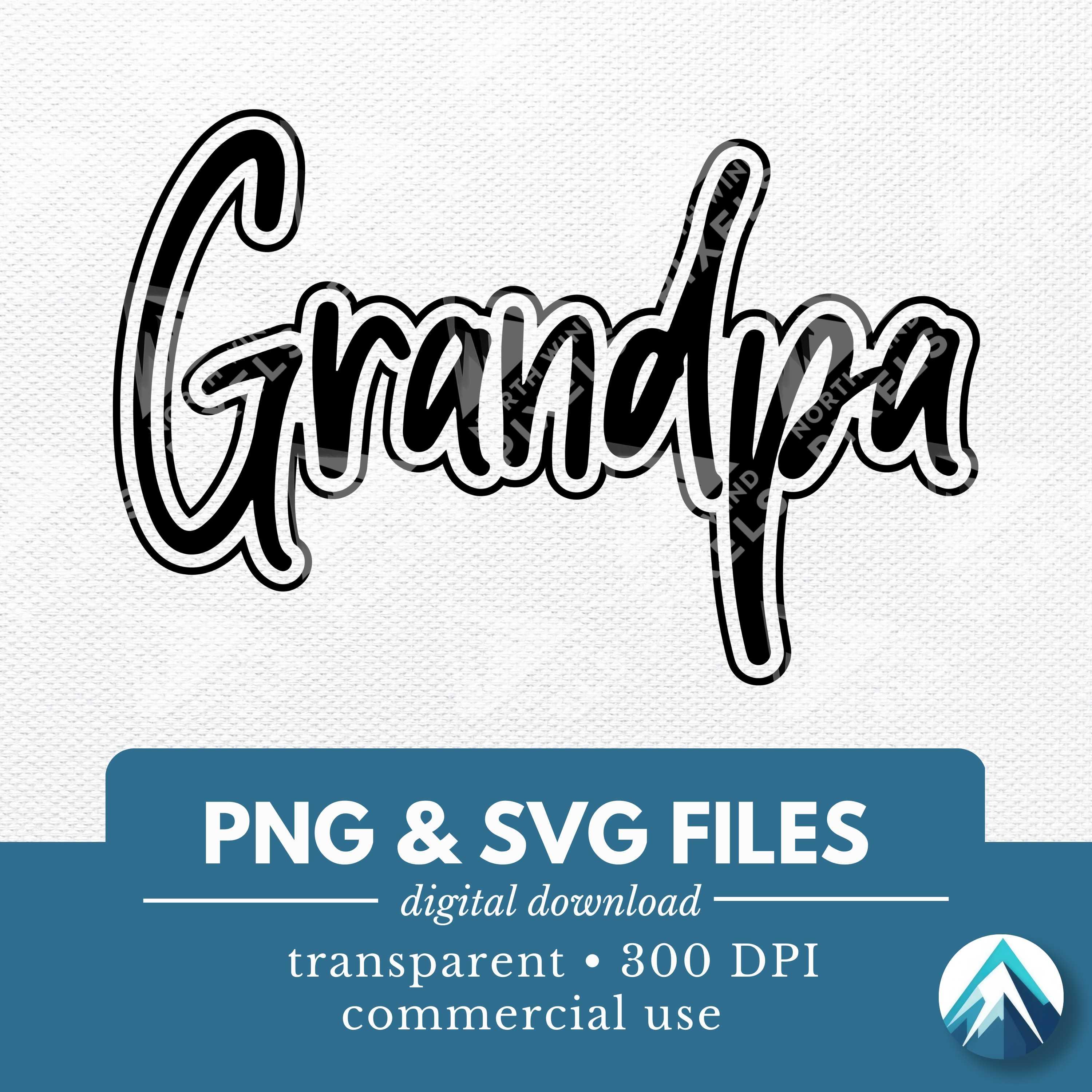 Grandpa Digital Download, PNG and SVG File, Transparent Background