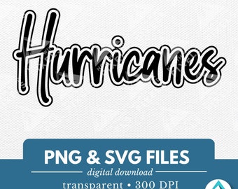 Hurricanes Digital Download, PNG and SVG files, Digital Download, Transparent Background, Graffiti, Sports Team Mascot, School Spirit Wear