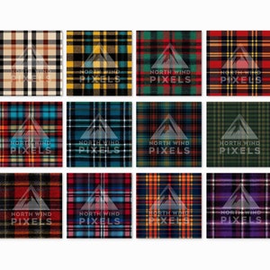 12 Scottish Tartans Digital Paper Bundle, Seamless Pattern, 12x12, JPG ...