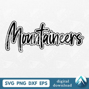 Mountaineers Digital Download, Svg Png Dxf Eps Files, Clipart with Transparent Background, Graffiti Font with Outline, Digital Artwork