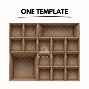 15 Empty Cardboard Box Digital Template, PNG, Grid, Transparent ...