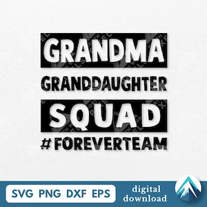Oma Enkelin Squad digitaler Download, SVG-Png-Dxf-EPS-Dateien, transparent, Familie Clipart, für Großeltern, passende Shirts, Abziehbilder