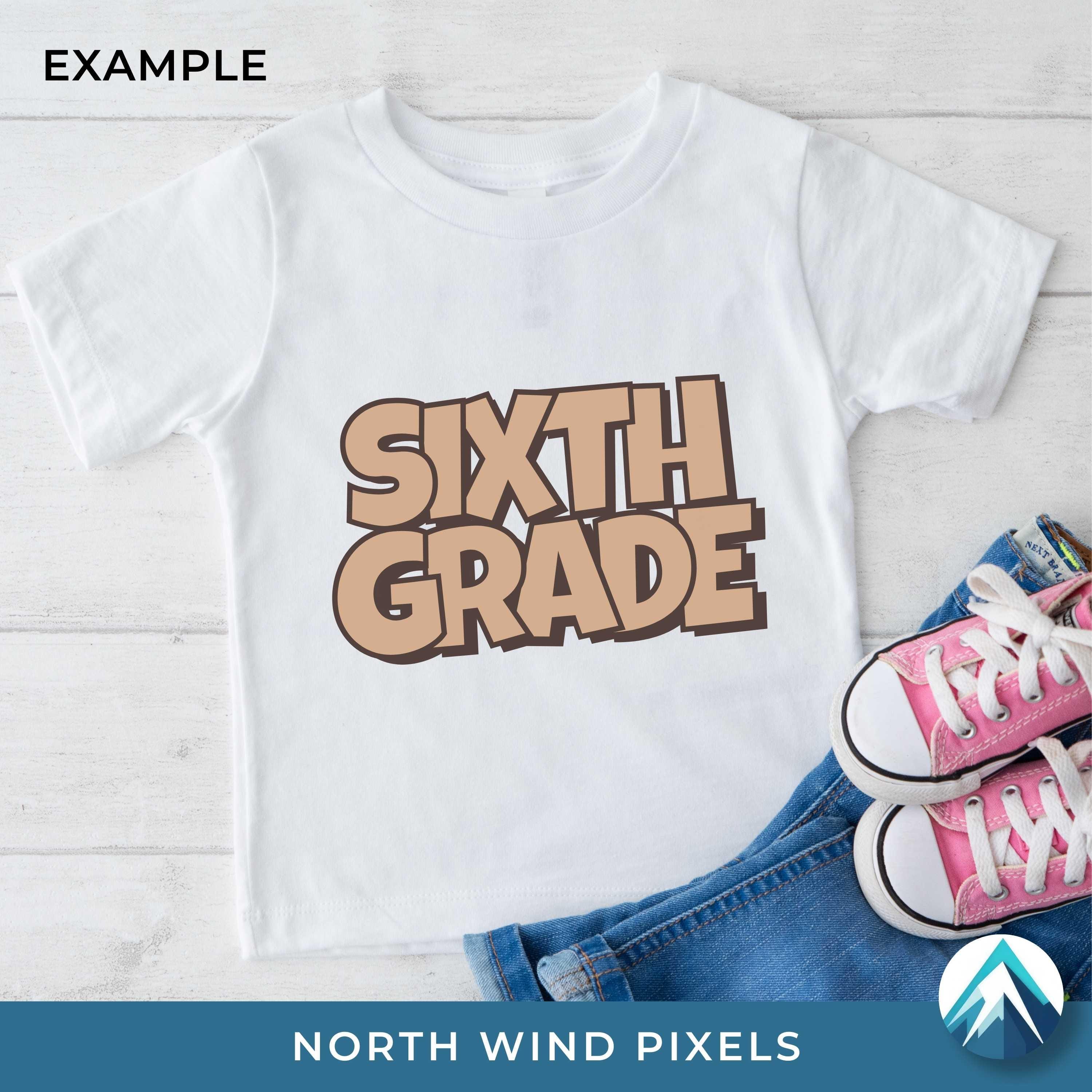Sixth Grade Digital Download, Svg Png Dxf Eps, Transparent, Cartoon ...