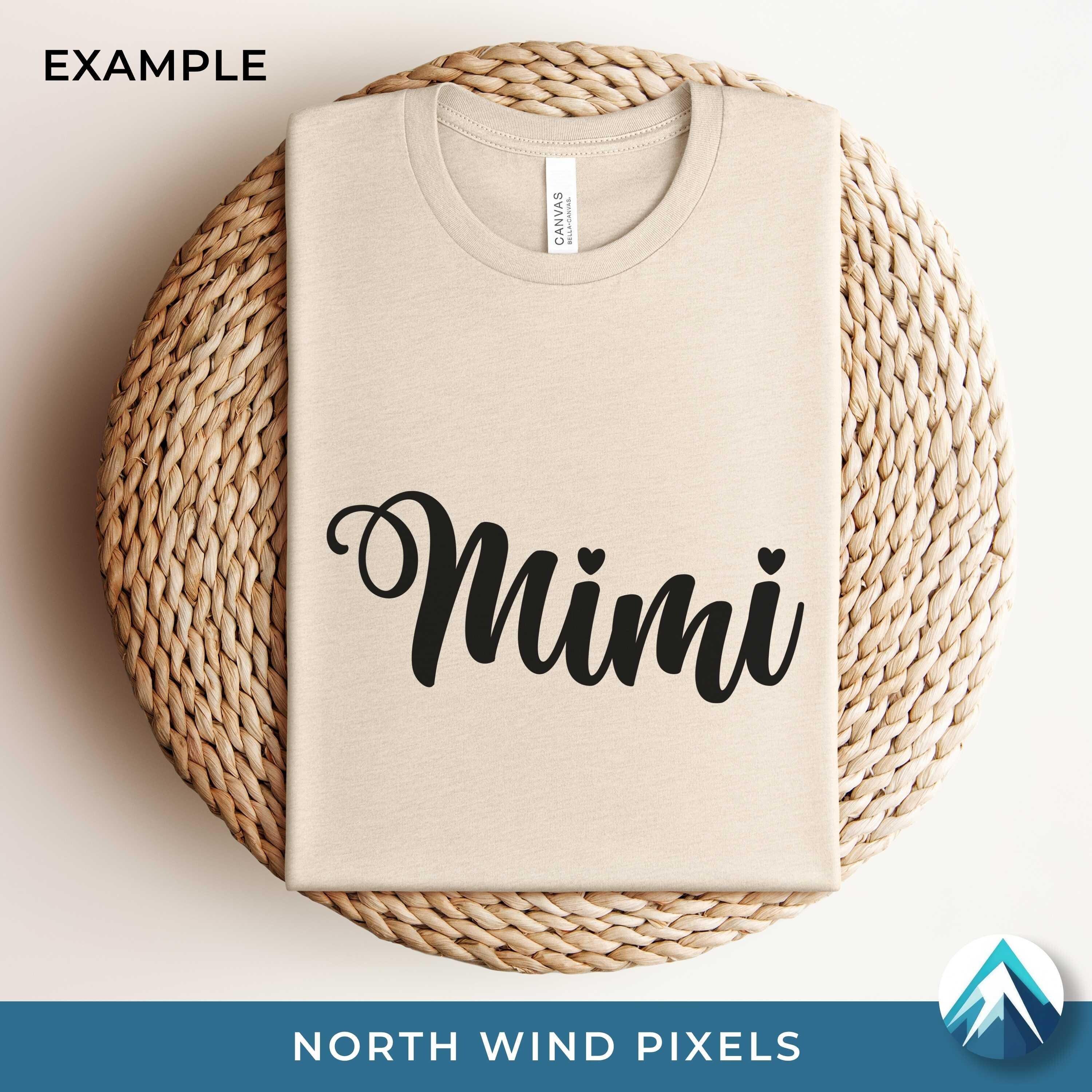 Mimi With Hearts Digital Download, Svg Png Dxf Eps Files, Fancy