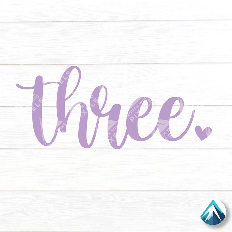 Three Birthday Number, Digital Download, PNG and SVG File, Transparent ...
