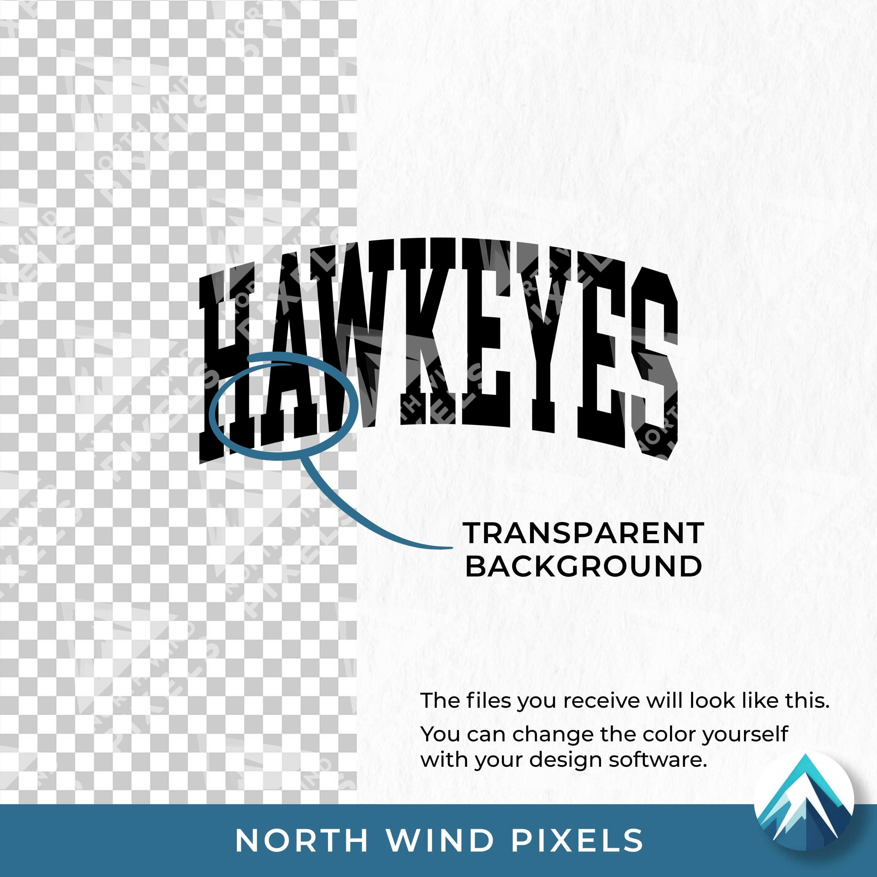 Hawkeye Letters Hawkeyes With Curved College Letters Digital Download, Svg Png Dxf Eps ...