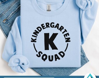 Kindergarten Squad Digital Download, Svg Png Dxf Eps File, Transparent, Round Circle Button, Back to School, Kindergarten Crew Teachers