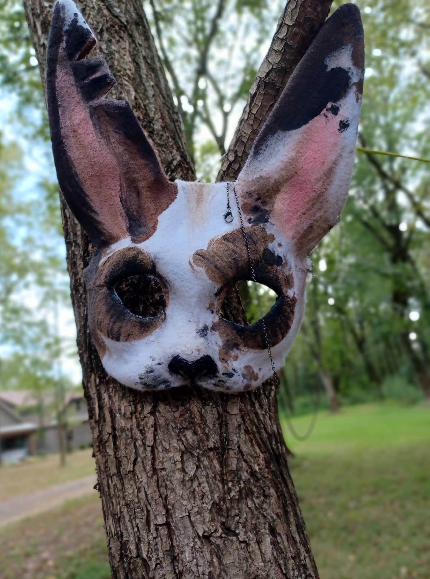 Brindle Pattern Felted Cat Mask Therian Gear 