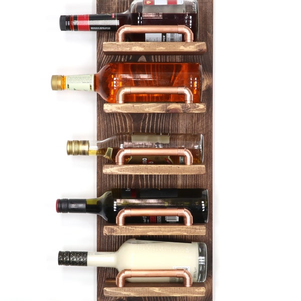 Vertical Tiered Rustic Wine Rack, Wall Mounted Wood Wine Bottle Holder, Shelf Wine Display, Display Shelf Vertical.