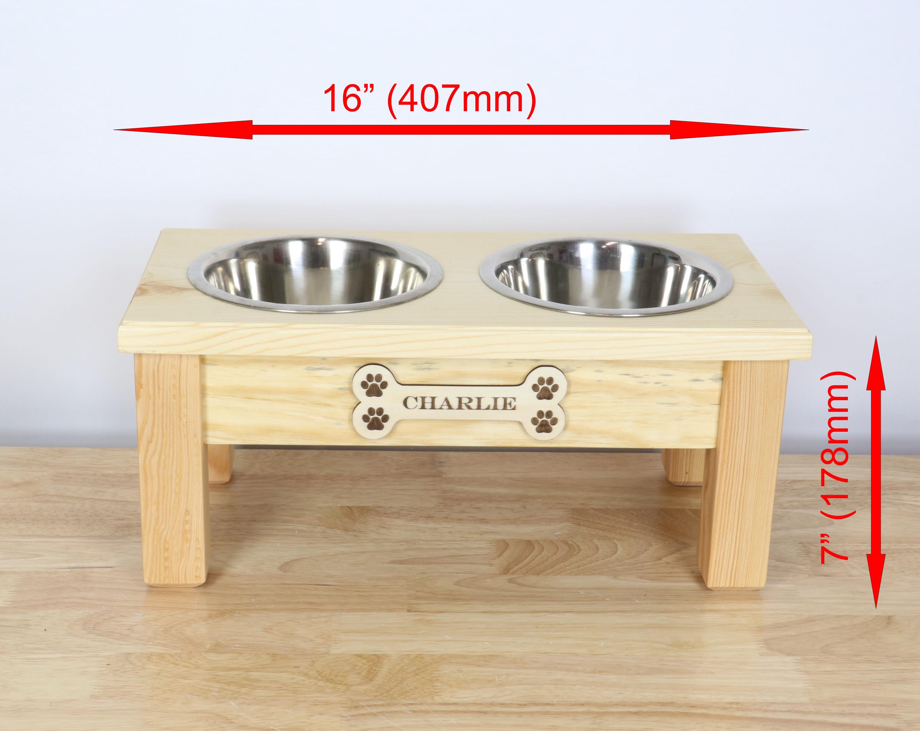 Personalized Wooden Dog Feeder Handcrafted With Solid Wood - Etsy