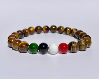 Tiger Eye Ummah Bead Bracelet/ 8 mm gemstone beads bracelets/ stretch bracelets/ beads/ howlite stone bracelets/ Tiger eye beads