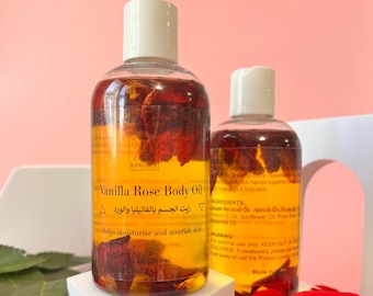 Vanilla Rose Body Oil| Hydrating Body Oil| Body Moisturizer| Organic Body Oil for Sensitive Skin| Infused Body Oil| Massage Oil| Handmade
