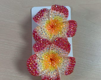 Bedazzled flower clip
