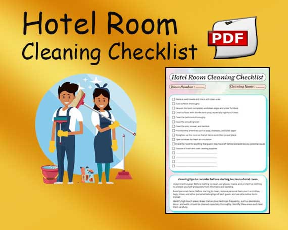 Hotel Cleaning Checklist,hotel Room Cleaning Schedule,hotel Room