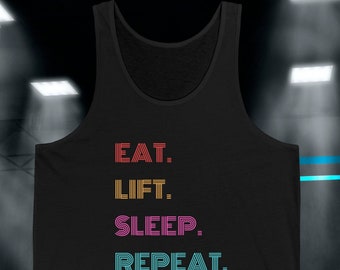 Eat Lift Sleep Repeat Gym-tanktop: katoenen trainingskleding