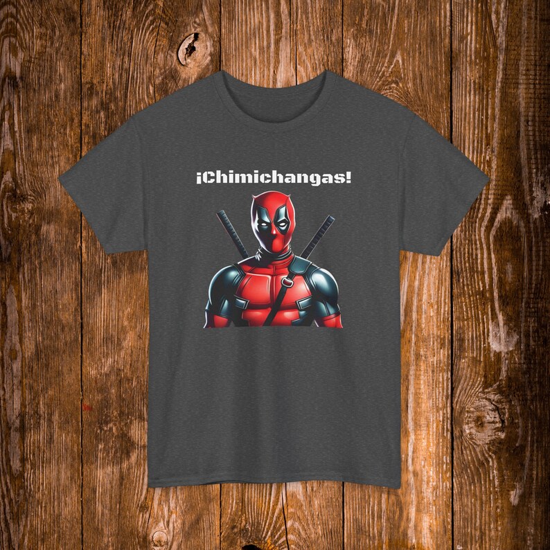 Camiseta de Deadpool Chimichangas, camiseta antihéroe de Marvel Dark Heather