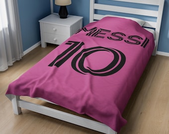 Lionel Messi Kids Blanket: Soft Velveteen Soccer Fan Throw