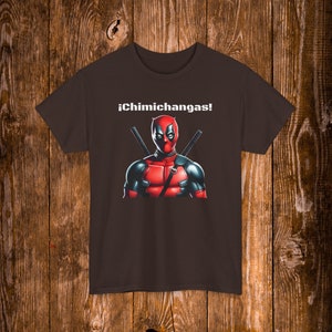 Camiseta de Deadpool Chimichangas, camiseta antihéroe de Marvel Dark Chocolate